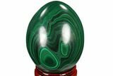 Stunning Polished Malachite Egg - Congo #115299-1